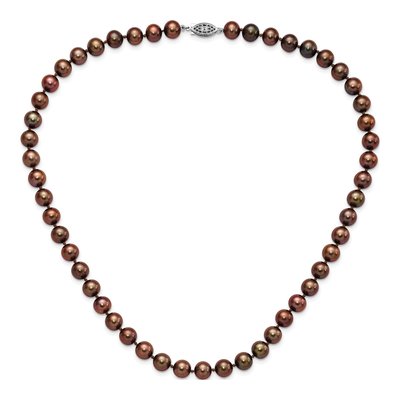 Sterling Silver Brown Freshwater Cultured Pearl Necklace – view 4