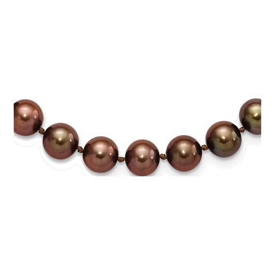 Sterling Silver Brown Freshwater Cultured Pearl Necklace