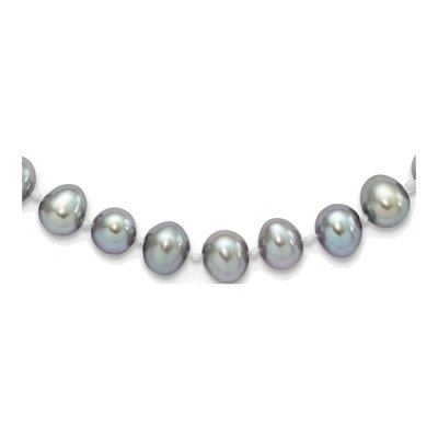 Sterling Silver Grey Freshwater Cultured Pearl Necklace