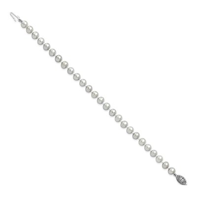 Sterling Silver Grey Freshwater Cultured Pearl Bracelet – view 2