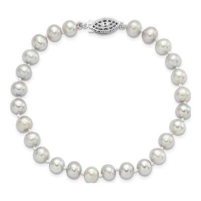 Sterling Silver Grey Freshwater Cultured Pearl Bracelet – view 3