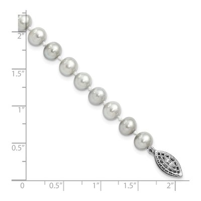 Sterling Silver Grey Freshwater Cultured Pearl Bracelet – view 4