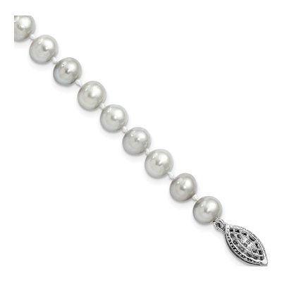 Sterling Silver Grey Freshwater Cultured Pearl Bracelet