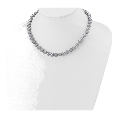 Sterling Silver Grey Freshwater Cultured Pearl Necklace – view 4