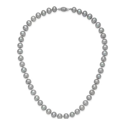 Sterling Silver Grey Freshwater Cultured Pearl Necklace – view 5