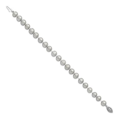 Grey Freshwater Pearl Bracelet | Sterling Silver 7.25" – view 2