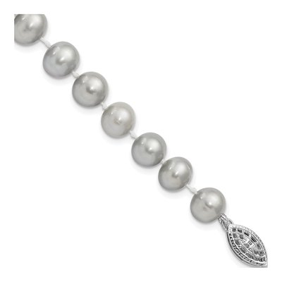 Grey Freshwater Pearl Bracelet | Sterling Silver 7.25"