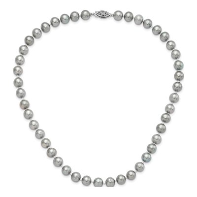 Sterling Silver Grey Freshwater Cultured Pearl Necklace – view 4