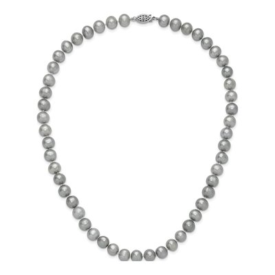 Sterling Silver Grey Freshwater Cultured Pearl Necklace – view 5