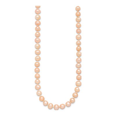 Sterling Silver Pink Freshwater Cultured Pearl Necklace – view 2
