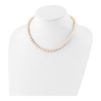 Sterling Silver Pink Freshwater Cultured Pearl Necklace – view 3