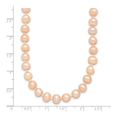 Sterling Silver Pink Freshwater Cultured Pearl Necklace – view 5