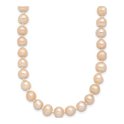 Sterling Silver Pink Freshwater Cultured Pearl Necklace
