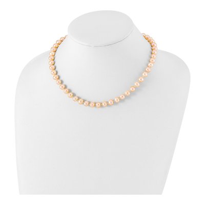 Sterling Silver Pink Freshwater Cultured Pearl Necklace – view 3