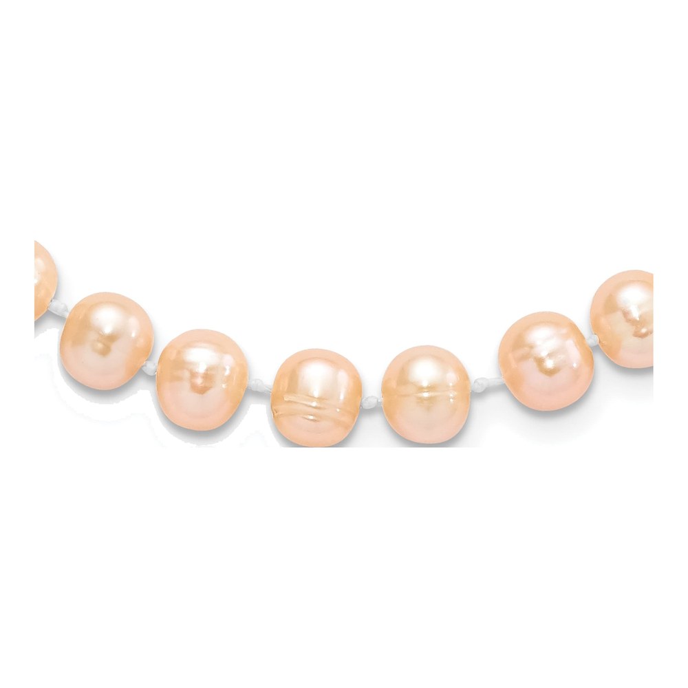 Sterling Silver Pink Freshwater Cultured Pearl Necklace