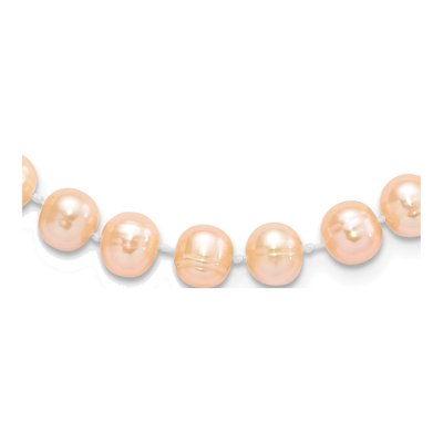 Sterling Silver Pink Freshwater Cultured Pearl Necklace