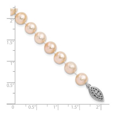 Sterling Silver Pink Freshwater Cultured Pearl Bracelet – view 4