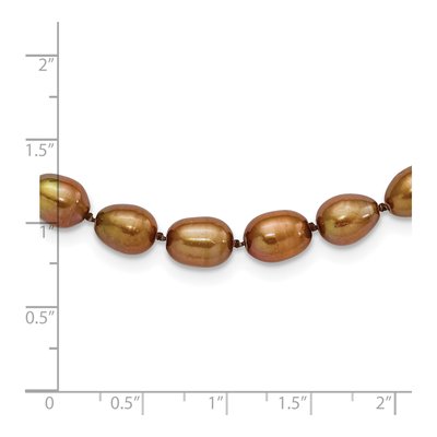 Sterling Silver Brown Freshwater Cultured Pearl Necklace – view 3