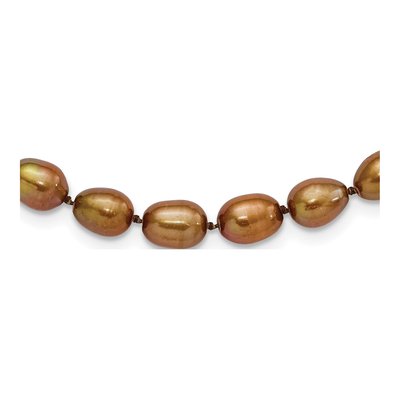 Sterling Silver Brown Freshwater Cultured Pearl Necklace