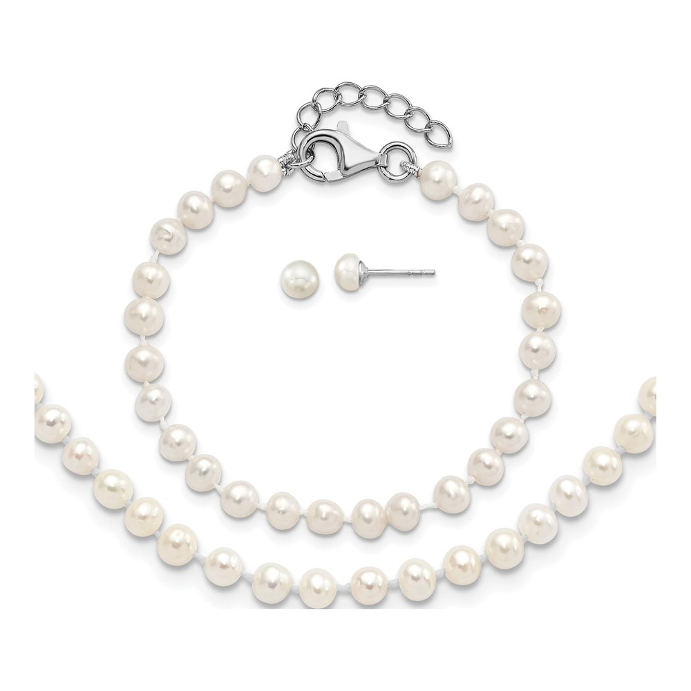 Girls' Sterling Silver Freshwater Pearl Jewelry Set