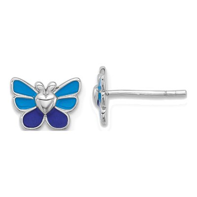 Girls' Sterling Silver Butterfly Earring, Ring & Pendant Set – view 3