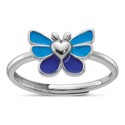 Girls' Sterling Silver Butterfly Earring, Ring & Pendant Set – view 8