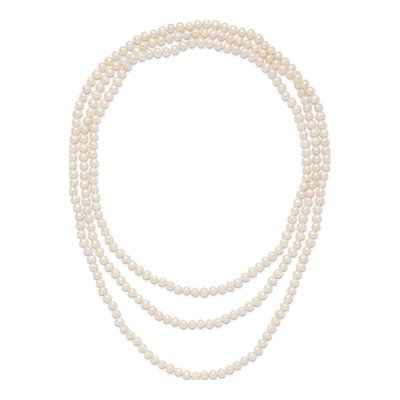 80in Endless Freshwater Pearl Necklace, White 6-7mm – view 5