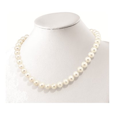 Sterling Silver Freshwater Cultured Pearl & CZ Near-Round Adjustable Necklace – view 4