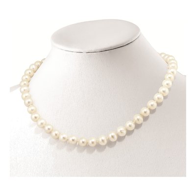 Sterling Silver Freshwater Cultured Pearl & CZ Adjustable Necklace – view 4
