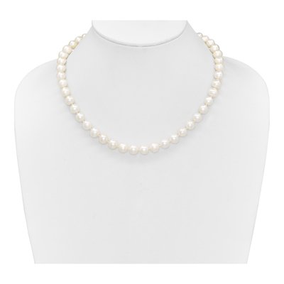 Sterling Silver Freshwater Cultured Pearl & CZ Adjustable Necklace – view 5