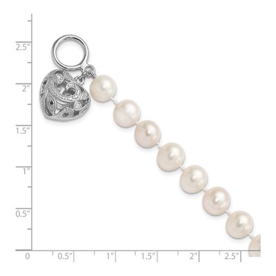 Sterling Silver Freshwater Cultured Pearl Toggle Bracelet – view 3