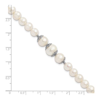 Sterling Silver Freshwater Cultured Pearl Near-Round Fancy Bracelet – view 3