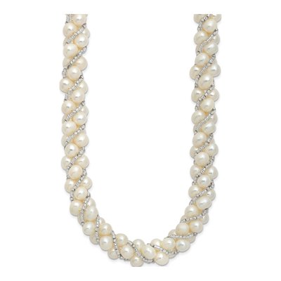 Sterling Silver Freshwater Pearl & Bead Necklace – view 3