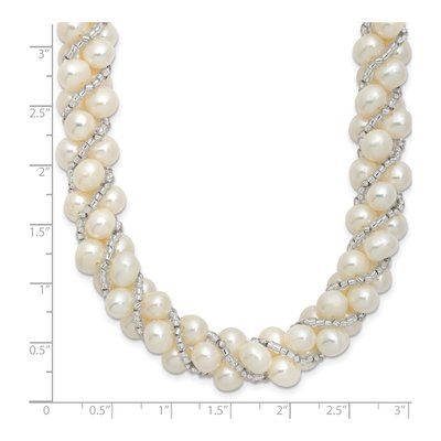 Sterling Silver Freshwater Pearl & Bead Necklace – view 4