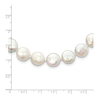 Sterling Silver Freshwater Cultured Pearl Coin Necklace – view 4