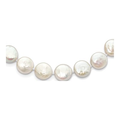 Sterling Silver Freshwater Cultured Pearl Coin Necklace