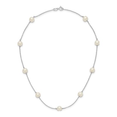 Sterling Silver Freshwater Cultured Pearl 9-Station Necklace – view 5
