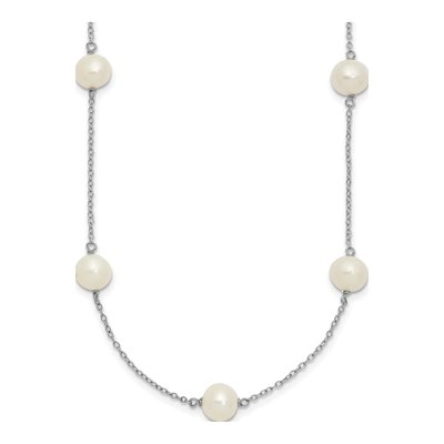 Sterling Silver Freshwater Cultured Pearl 9-Station Necklace