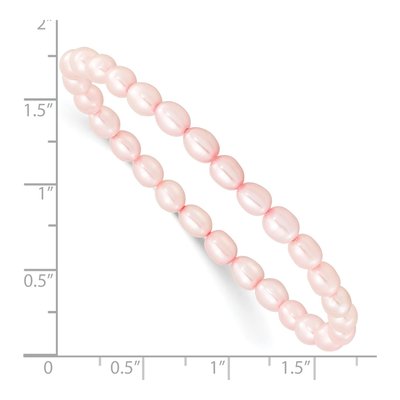 Girls' Pink Freshwater Pearl Stretch Bracelet – view 2