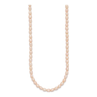 Sterling Silver Pink Freshwater Cultured Pearl Girls' Necklace – view 3
