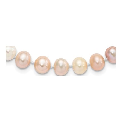 Sterling Silver Freshwater Cultured Pearl Multi-Color Necklace