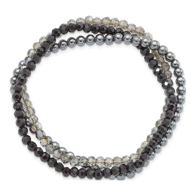 Sterling Silver Crystal Stretch Bracelet – view 3