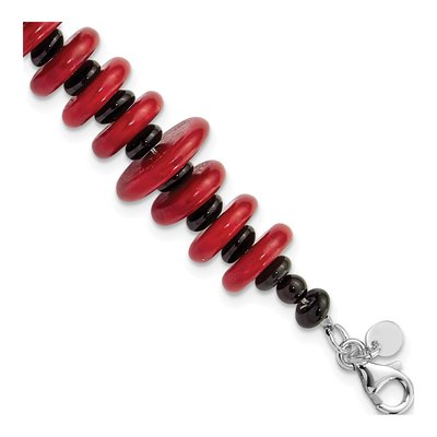 Sterling Silver Agate Magnesite Bracelet