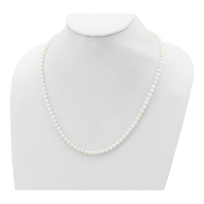 Sterling Silver Freshwater Cultured Pearl Near-Round Necklace – view 2