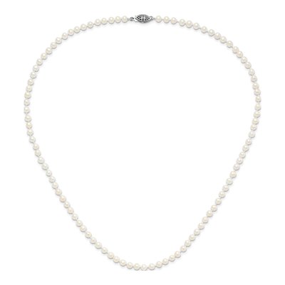 Sterling Silver Freshwater Cultured Pearl Near-Round Necklace – view 3
