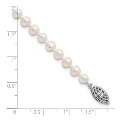 Sterling Silver Freshwater Cultured Pearl Near-Round Bracelet – view 4