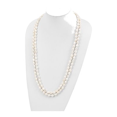 64in White Baroque Freshwater Pearl Endless Necklace – view 4
