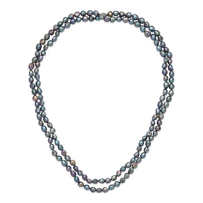 64" Black Baroque Freshwater Pearl Endless Necklace – view 3