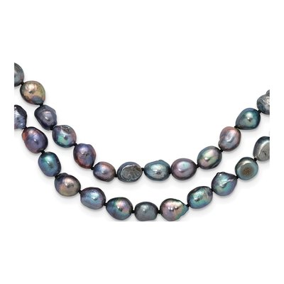64" Black Baroque Freshwater Pearl Endless Necklace