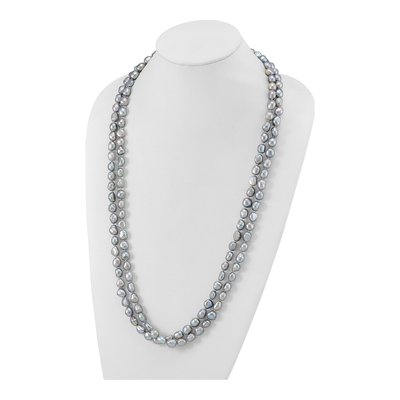 64-Inch Grey Baroque Freshwater Pearl Endless Necklace – view 6